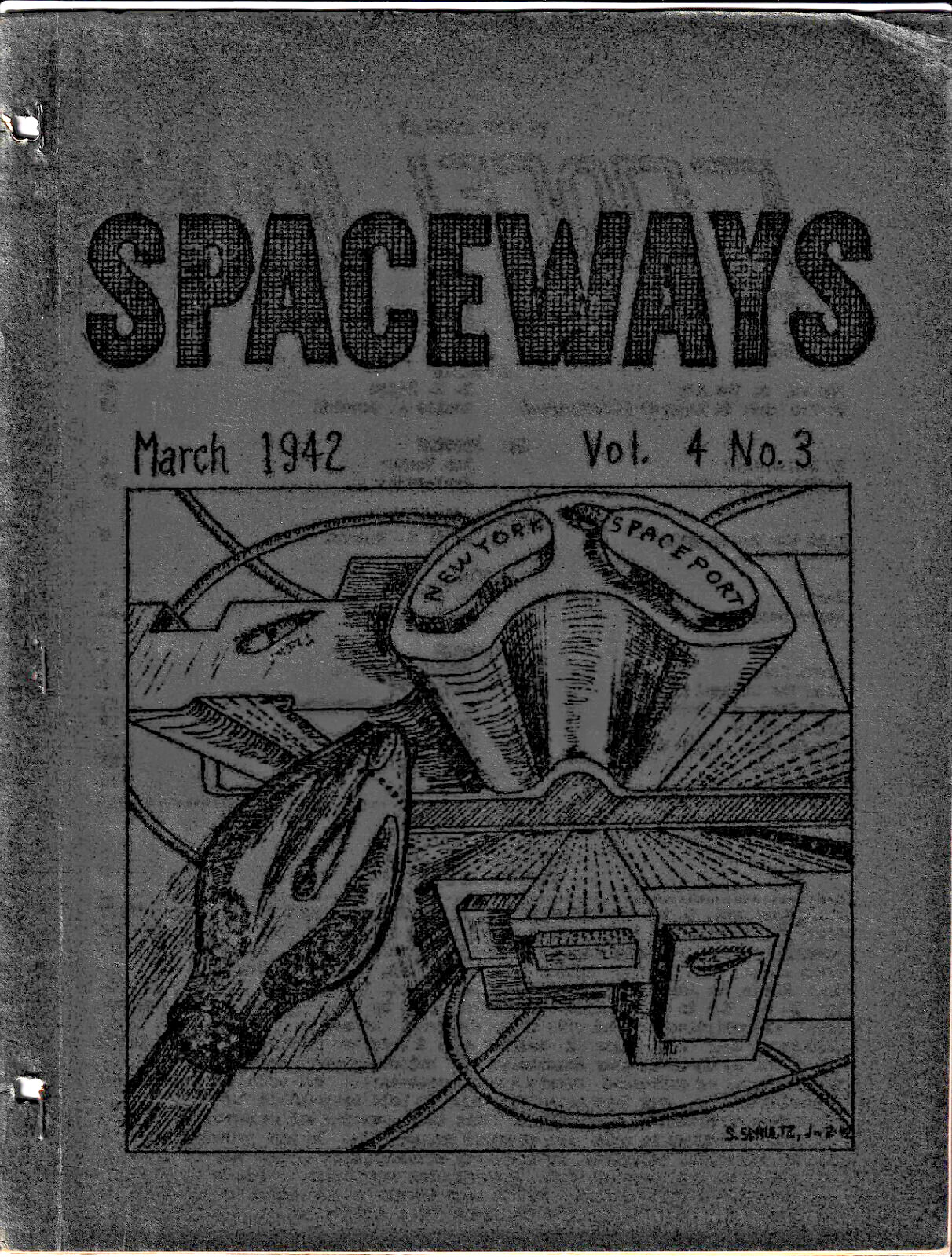 SPACEWAYS #26 - 1942 science fiction fanzine - Larry Farsaci, Bob Tucker