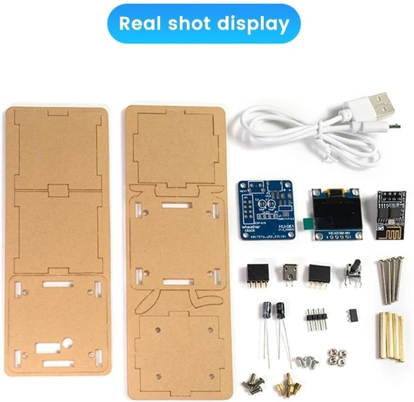1 Set ESP8266 DIY Electronic Display Mini Clock Kit + Shell Soldering Project US
