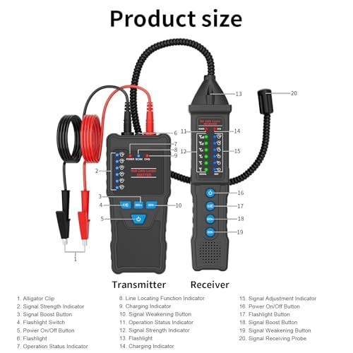 Underground Wire Locator, Underground Cable Locator Wire Tracker for Pet U610