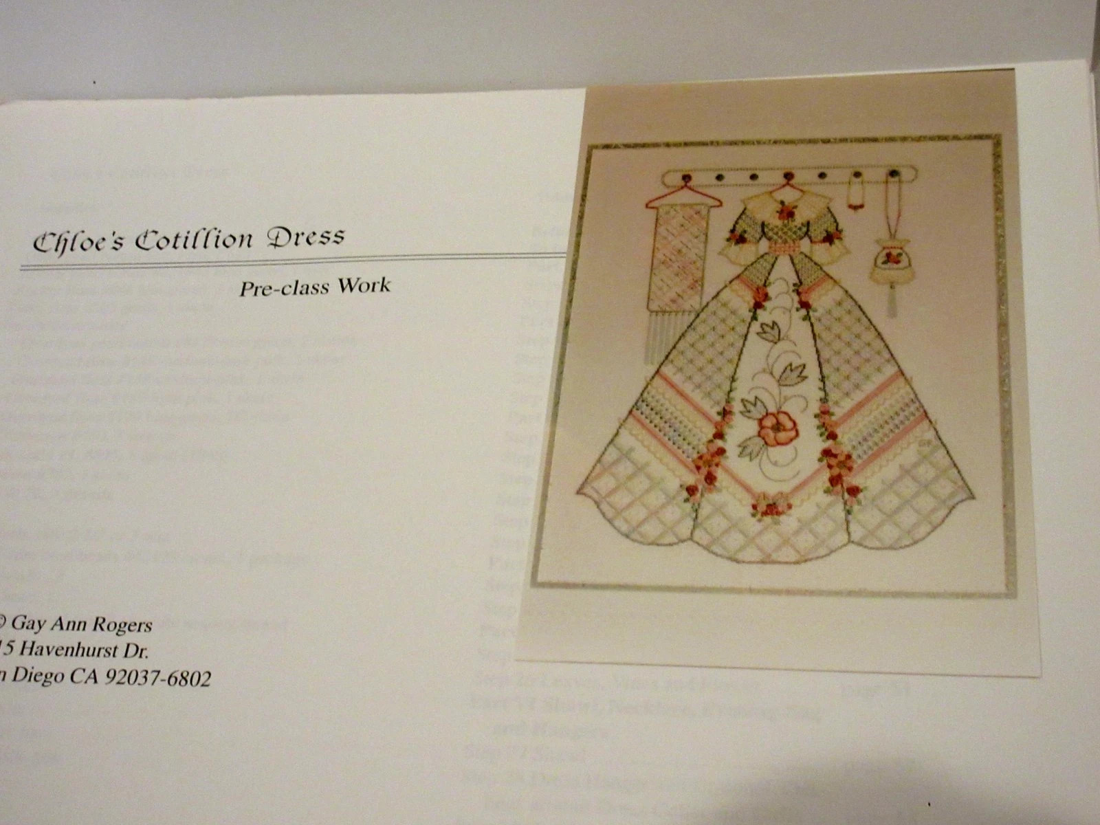 HTF Gay Ann Rogers CHLOE'S COTILLION DRESS Needlepoint/Ctd Thread Pattern