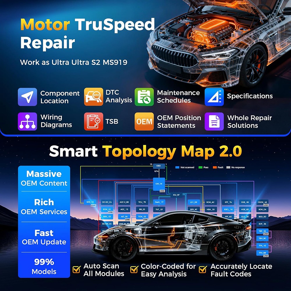 2026 Autel MaxiSys ULTRA Lite MS919 Diagnostic Scanner Advanced VCI Programming