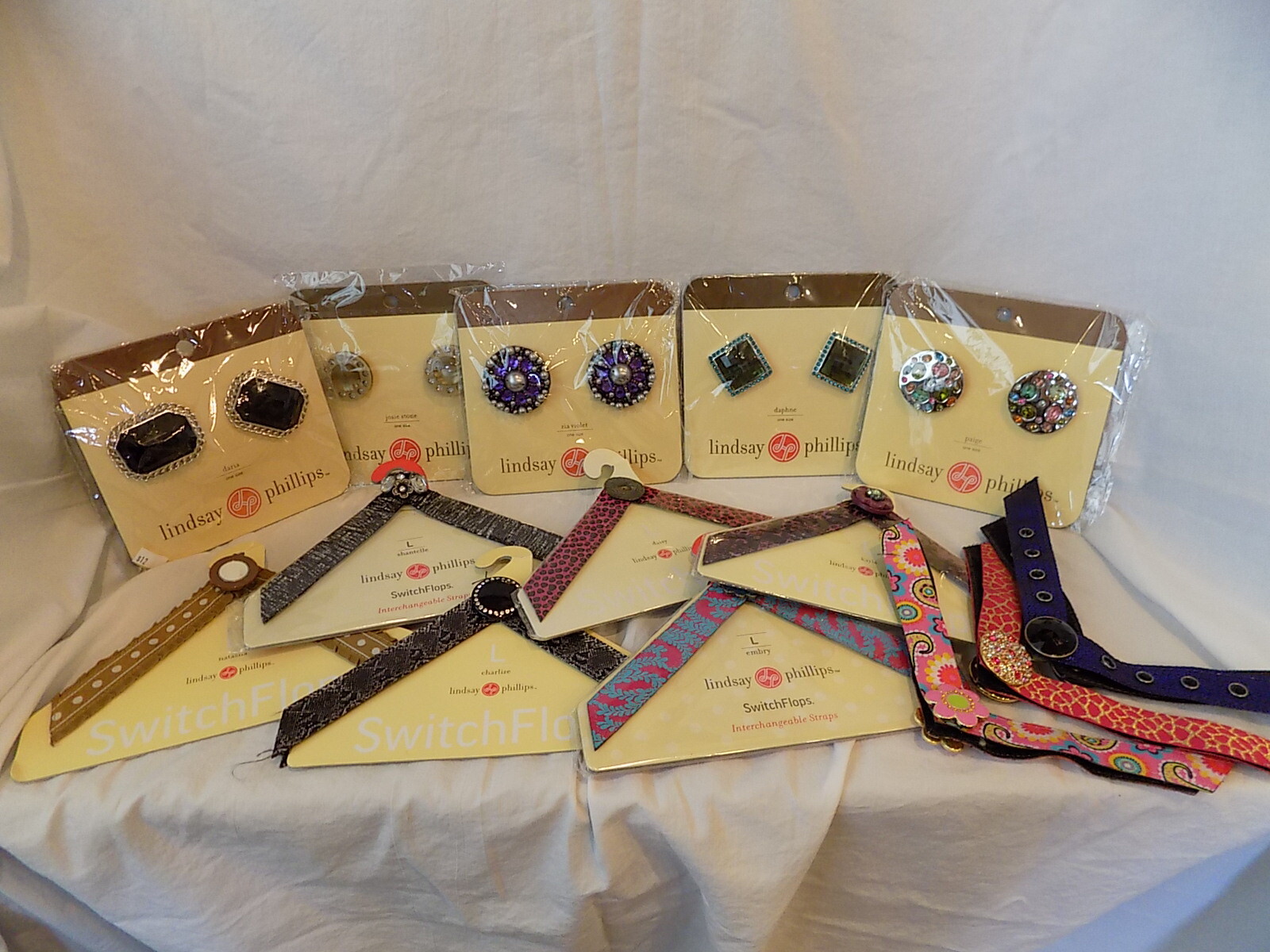 LINDSAY PHILLIPS Snap Switchflops Snaps & Straps Lot Of 14 Pieces Sz L (59)