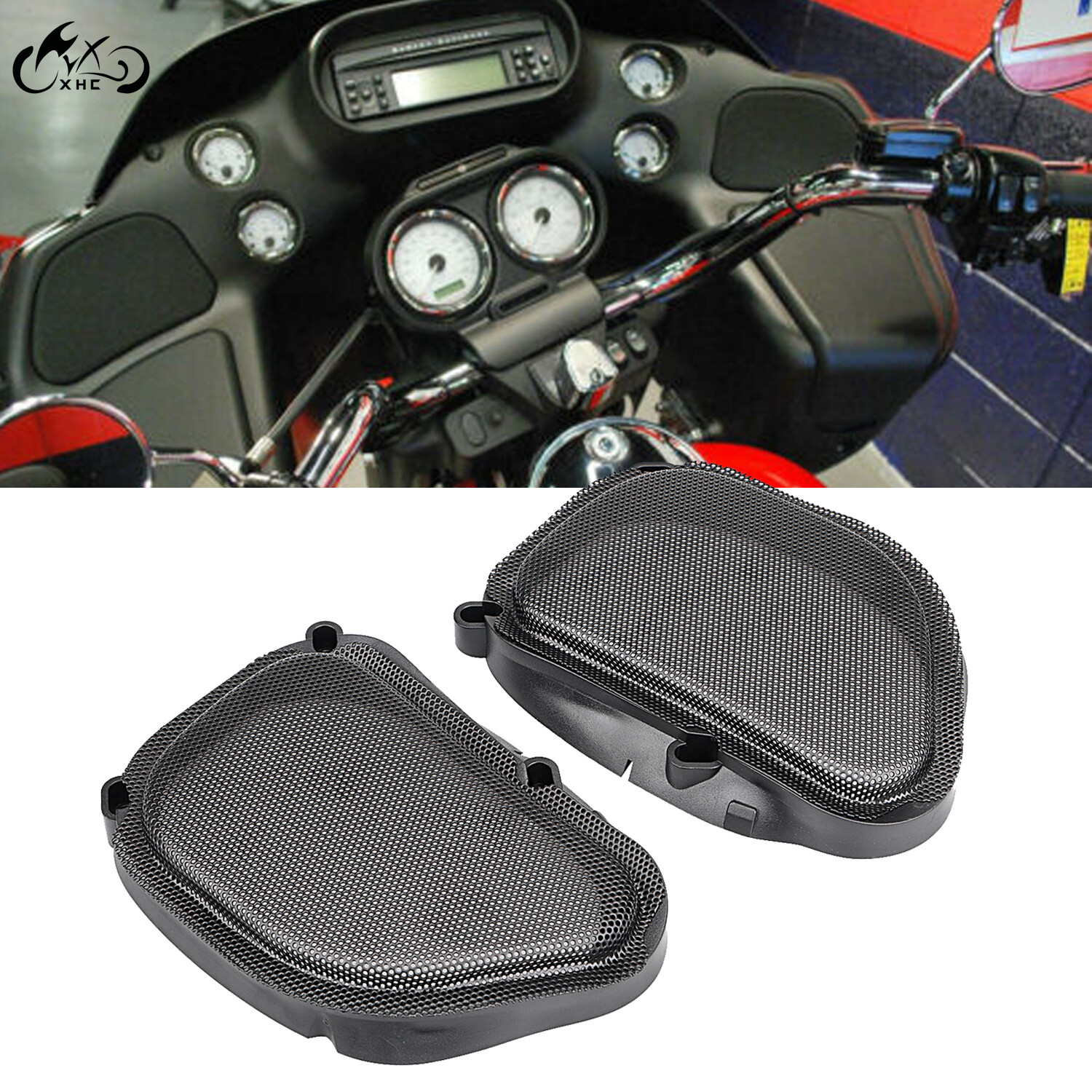 Thick Mesh Speaker Grilles Covers For Harley 98-13 Road Glide Custom FLTRX FLTRU