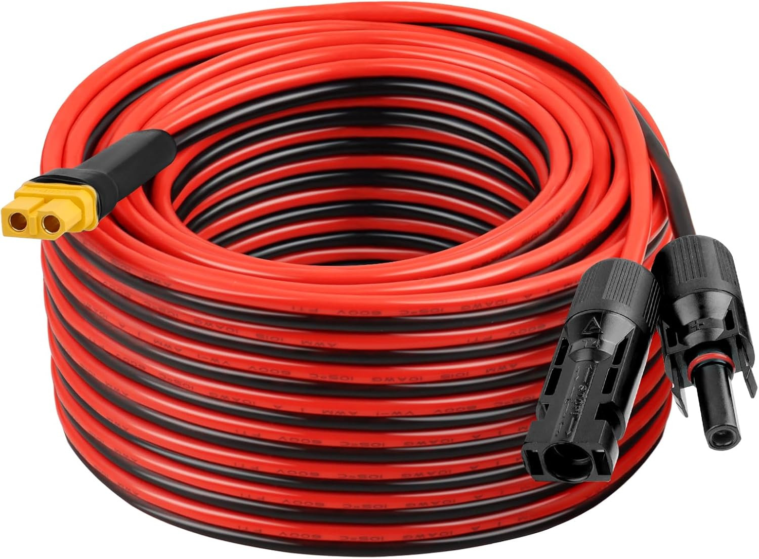 50FT 10AWG Solar to XT60 Extension Cable - Heavy-Duty Power Transfer
