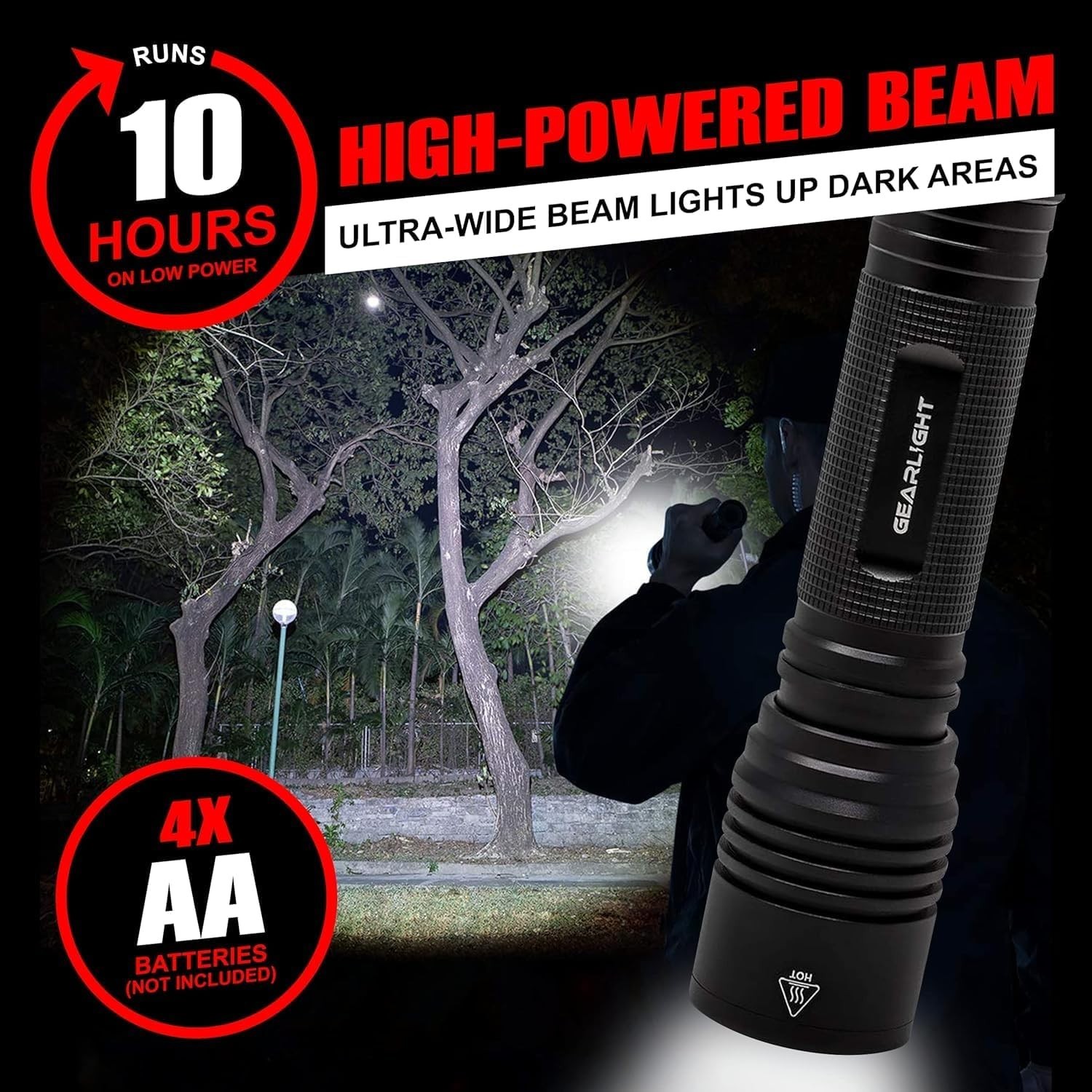 GearLight S2000 LED Flashlight High Lumens - Super Bright & Powerful #00001