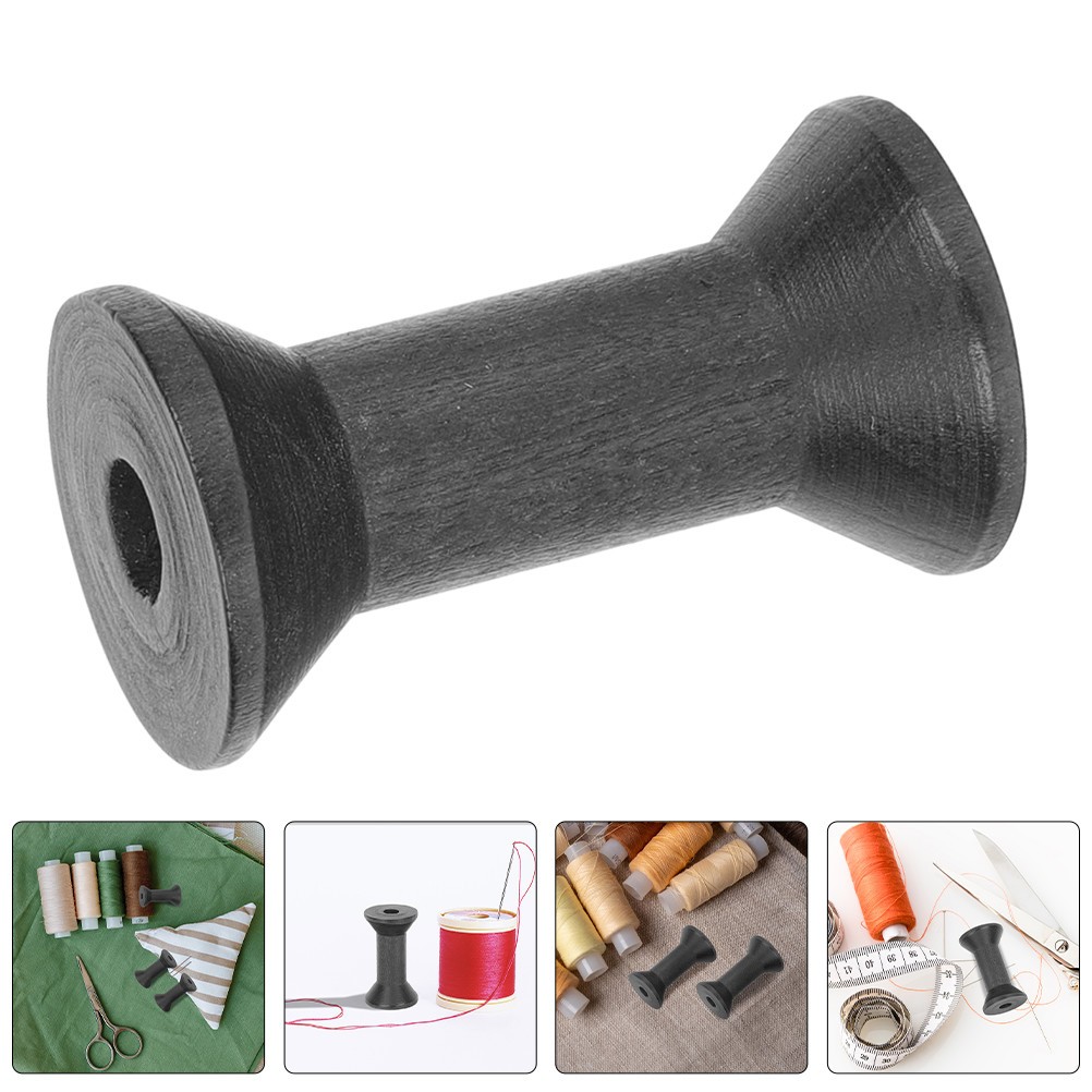 15 Pcs Knitting Yarn Holder Empty Thread Spool Wood Ribbon Spools