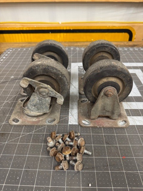 Vintage MAC/MATCO Roller Cab Cabinet Toolbox Casters Wheels Set