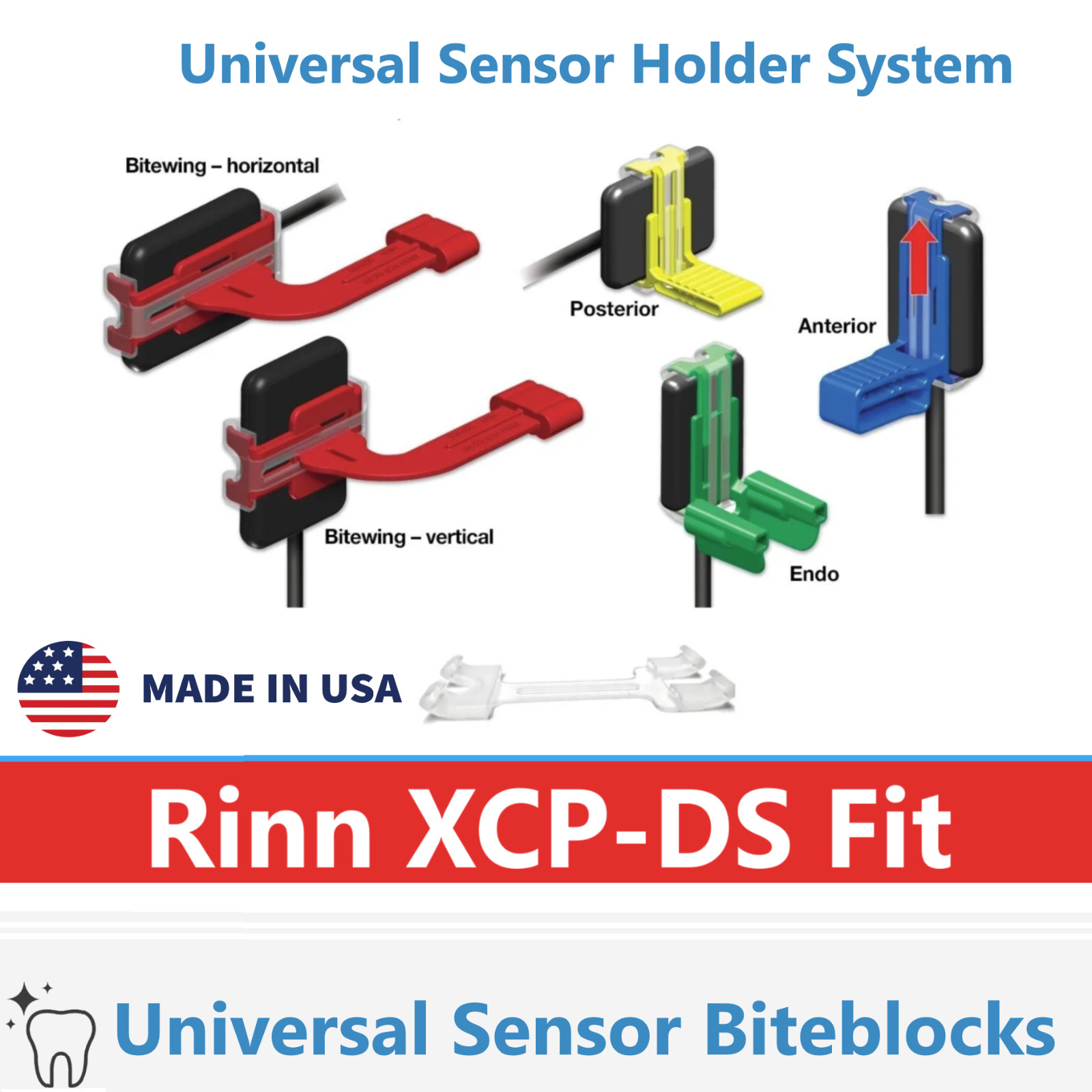 XCP-DS Fit® universal sensor holder system Biteblock Dentsply Rinn Made in USA