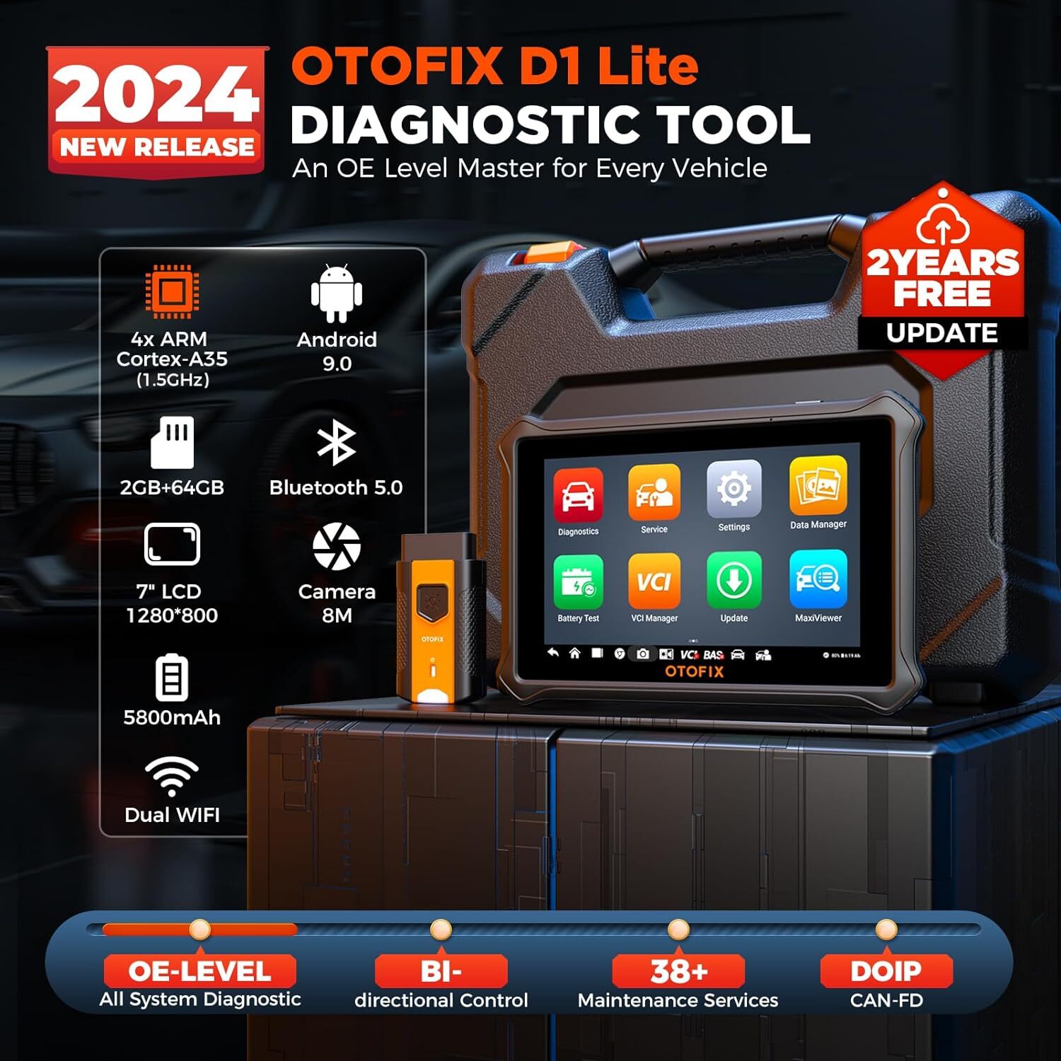 OTOFIX D1 Lite OBD2 Bidirectional Scanner Full System Diagnostic Tool Key Coding