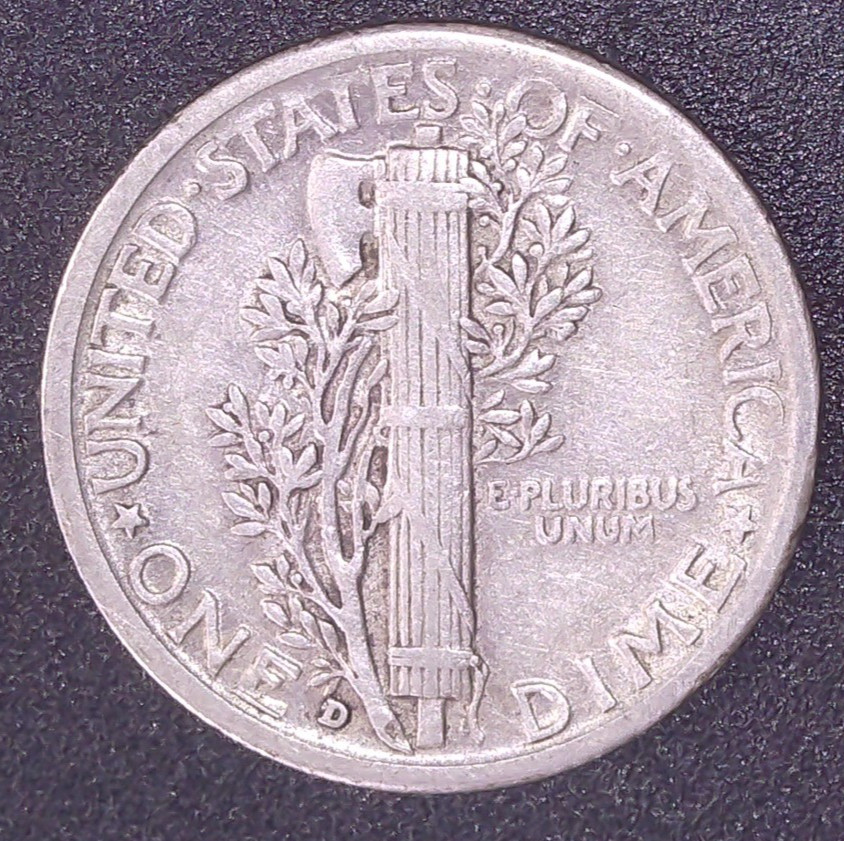 1935-D Mercury Dime 90% SILVER Circulated Denver Mint