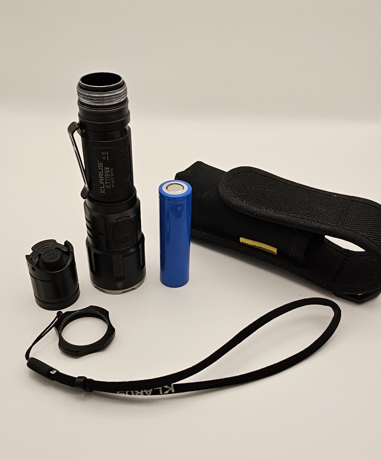 Klarus XT11GT LED Flashlight Rechargeable USB w/Battery, Holster, Lanyard