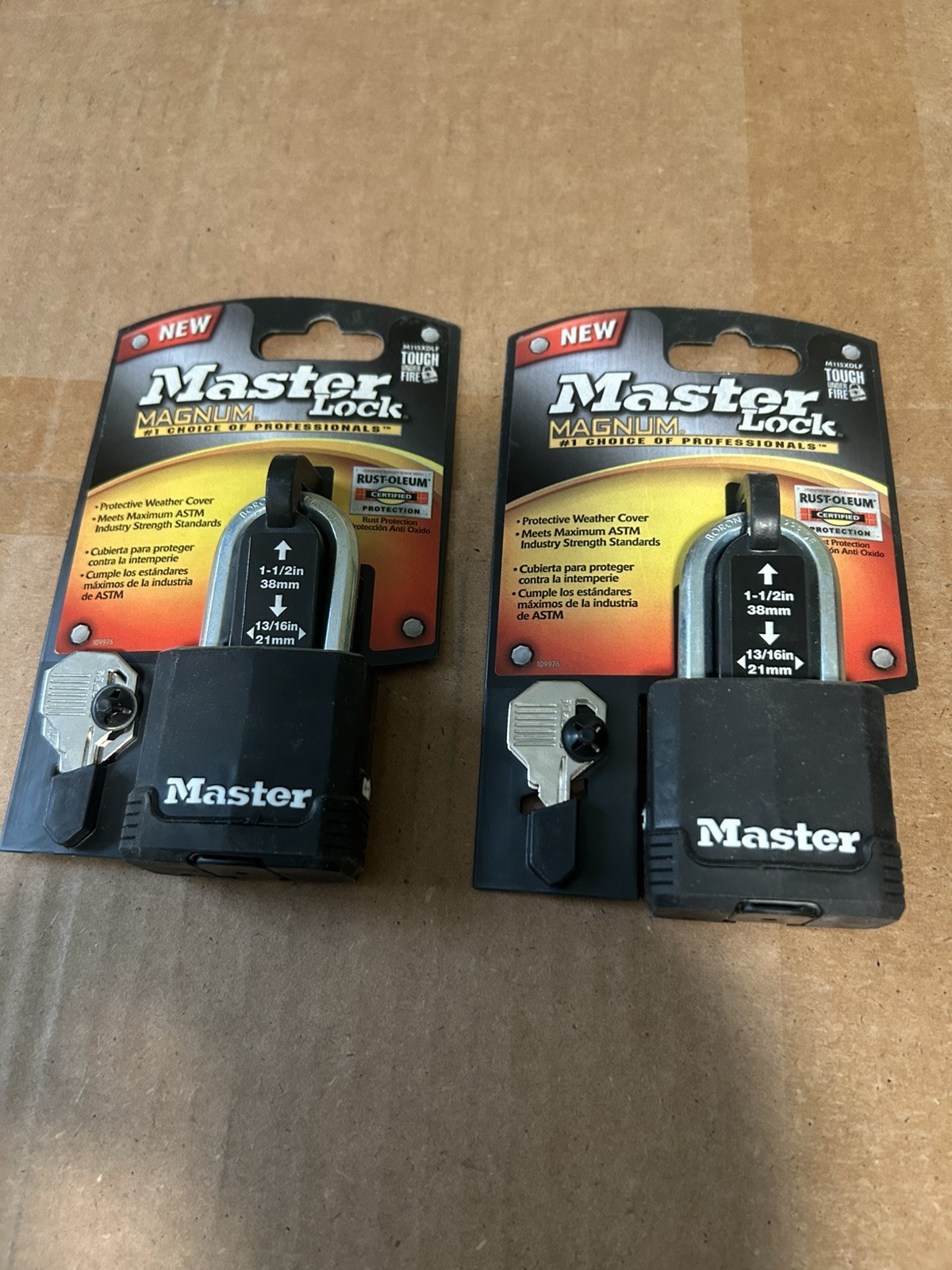 (2) Master Lock Padlocks M115XKADLF Tough Cut Weather Resistant -
