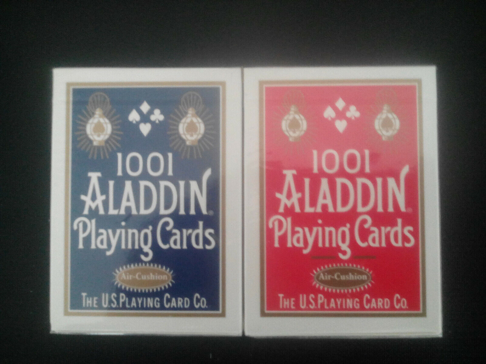 Rare Aladdin 1001 Blue and Red AIR CUSHION FINISH Deck of Cards New Blue Seal.