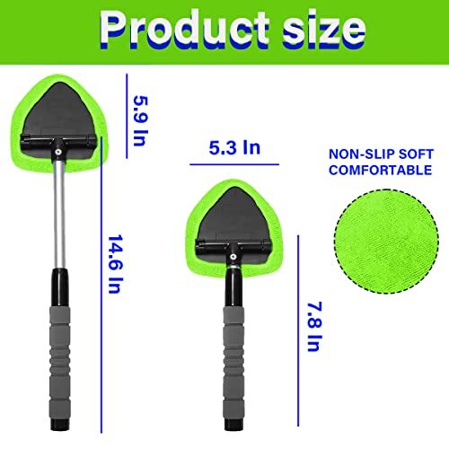 Windshield Cleaning Tool, Car Window Cleaner with 4 Washable Reusable