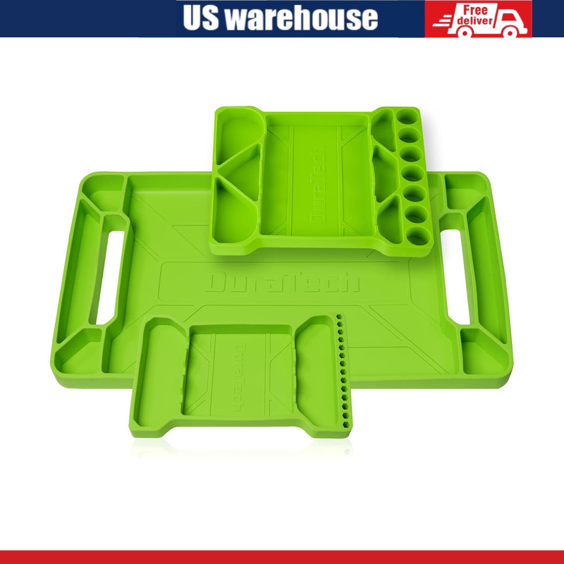 Flexible Silicone Tool Tray Holder Mechanics, Heat and Chemical Resistant Green