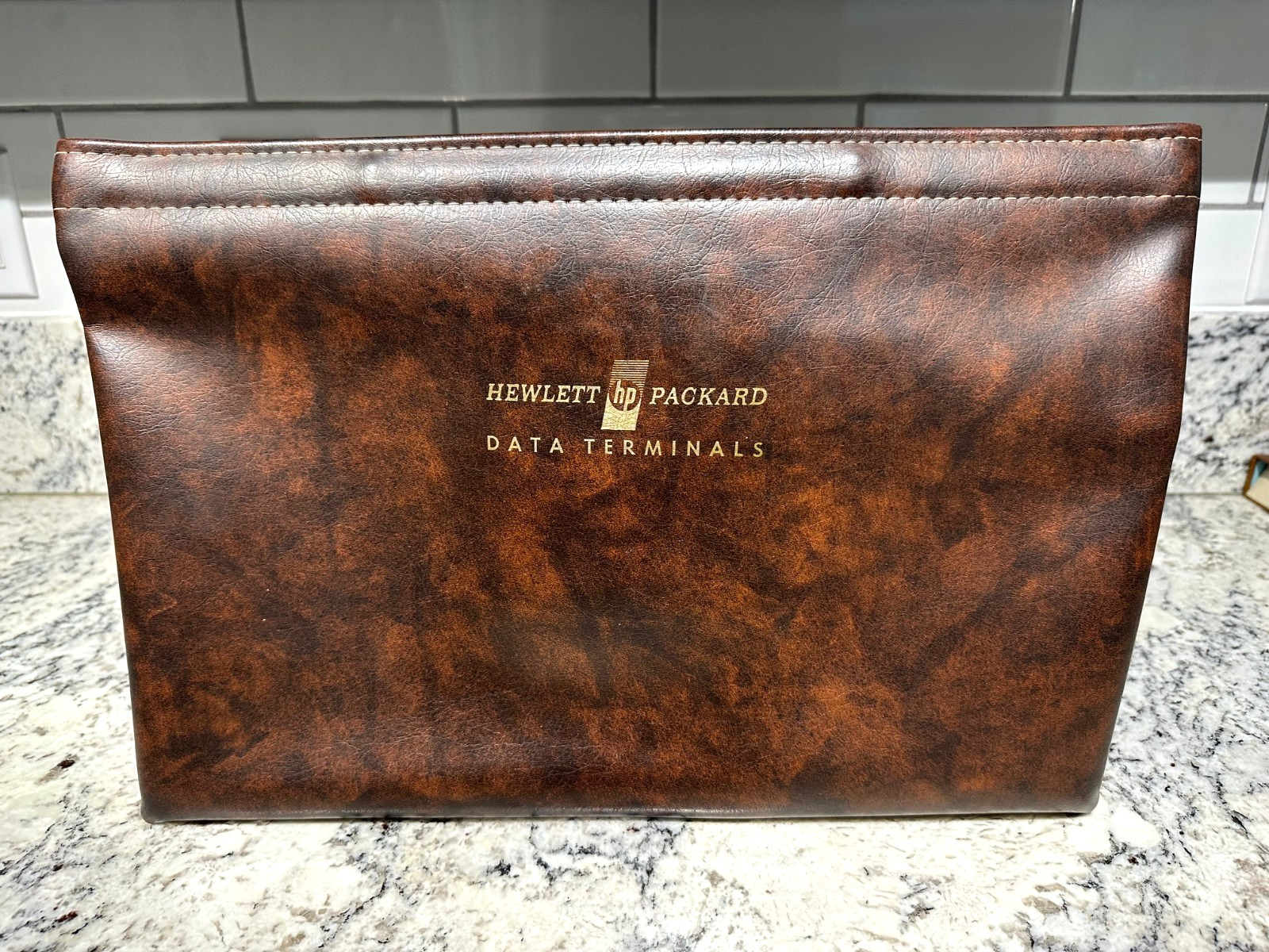 HEWLETT PACKARD HP Data Terminals Vintage Attache 17" x 12" Brown Faux Leather