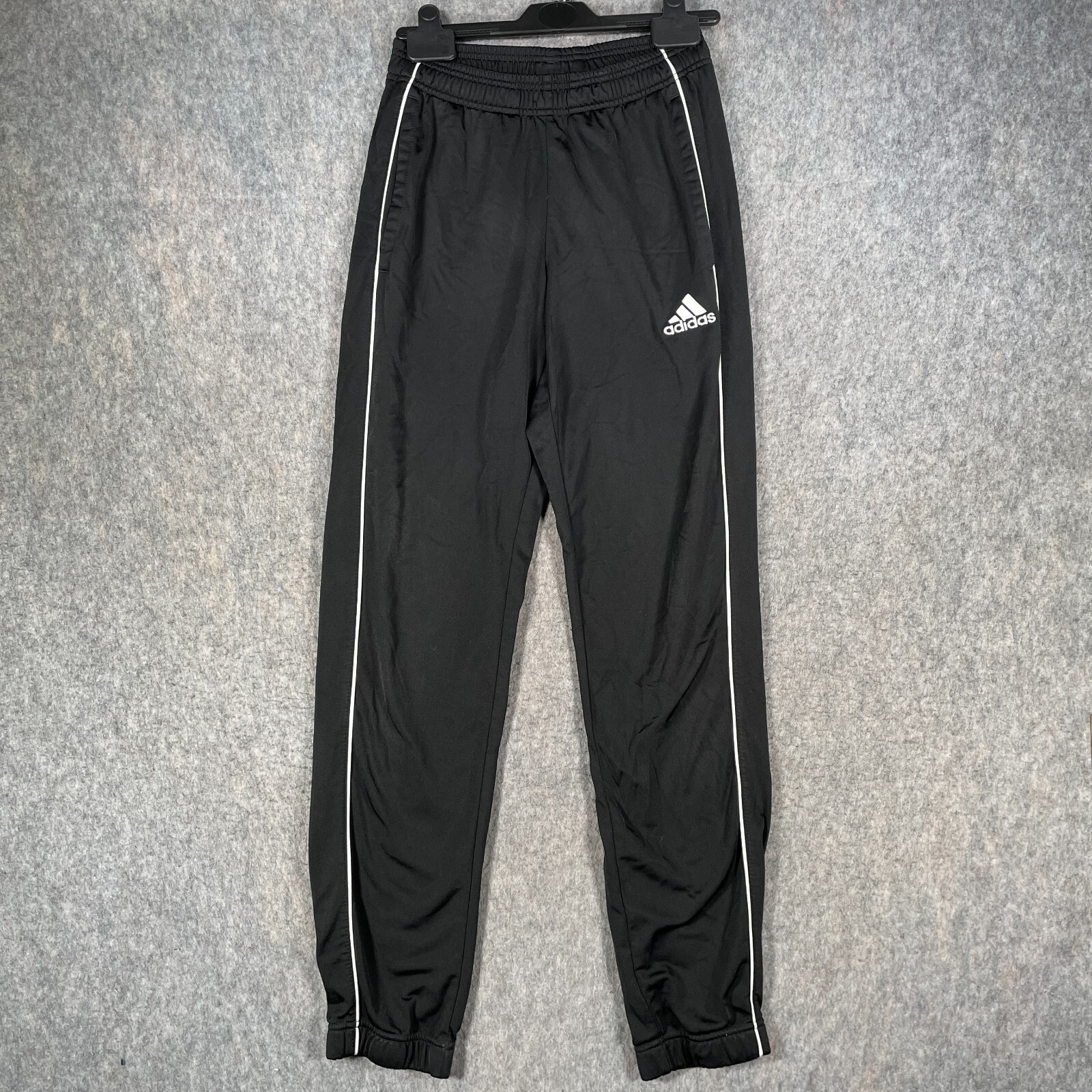 Adidas Joggers Mens Small Black Logo Tracksuit Bottoms Minimal Casual Gym Pants