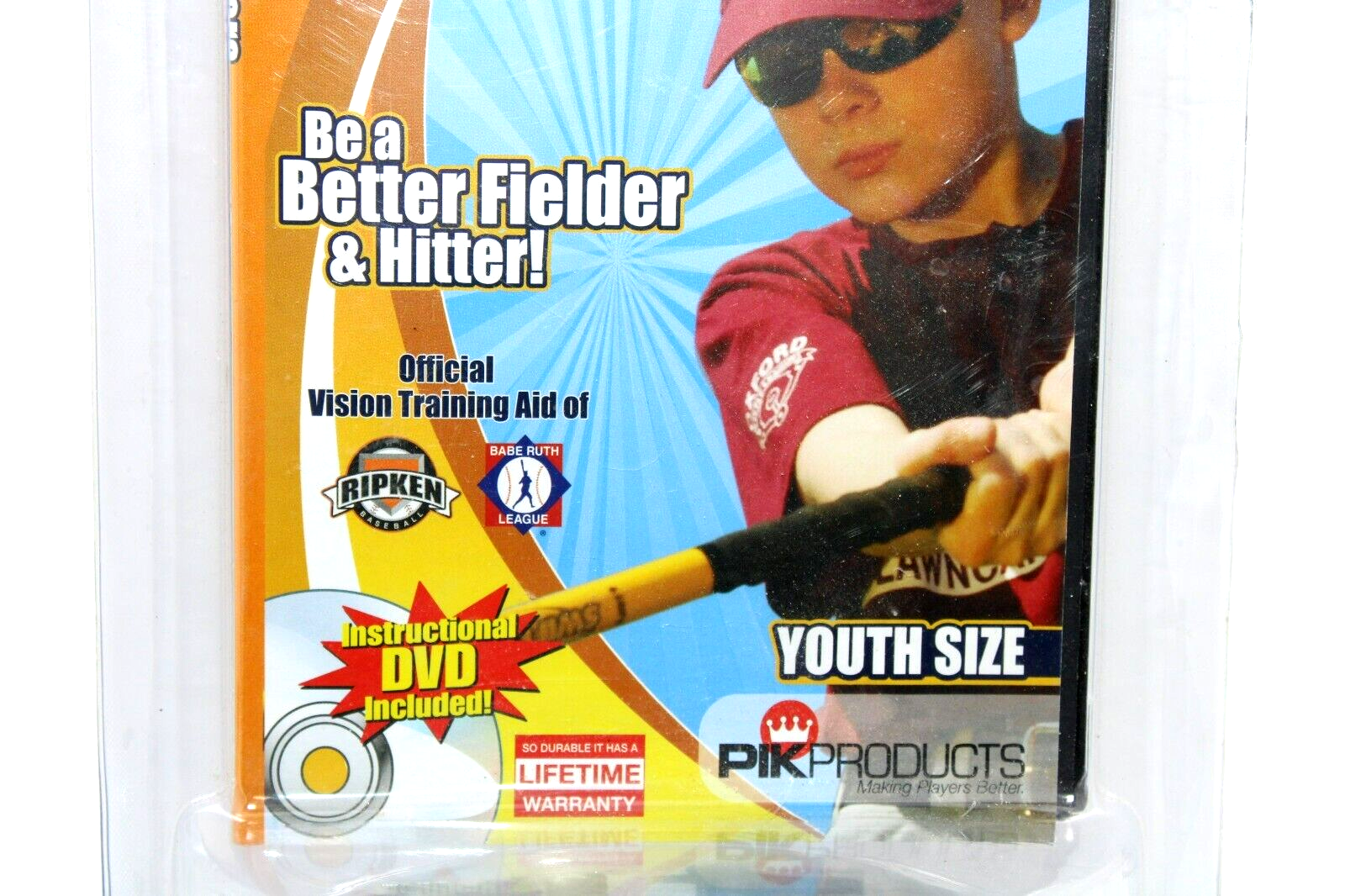 Head Down Baseball Trainers Vision Guide Glasses & DVD Hitting & Fielding