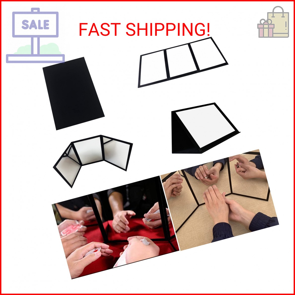 sumrica Magic Three Way Mirror Shatterproof Magic Mirror - Foldable Close-Up Pra