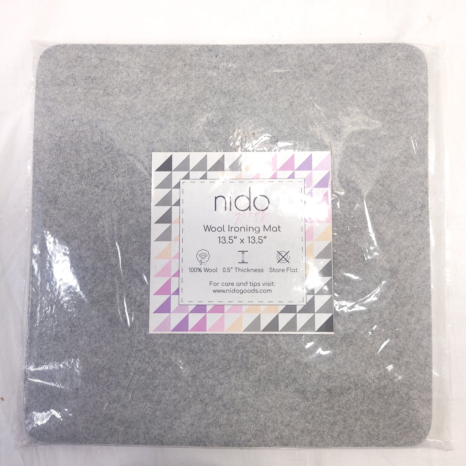 Nido Wool Pressing Mat 13.5" x 13.5" Quilting Ironing Emroidery Stitching Pad