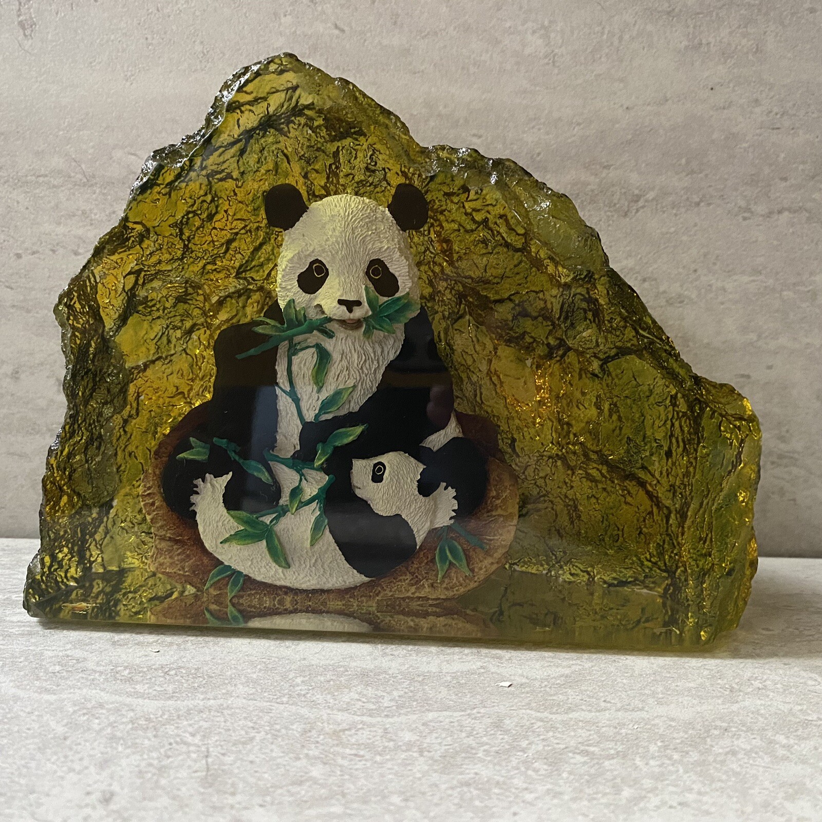 Westland Giftware Pandas in Lucite Figurine #5813