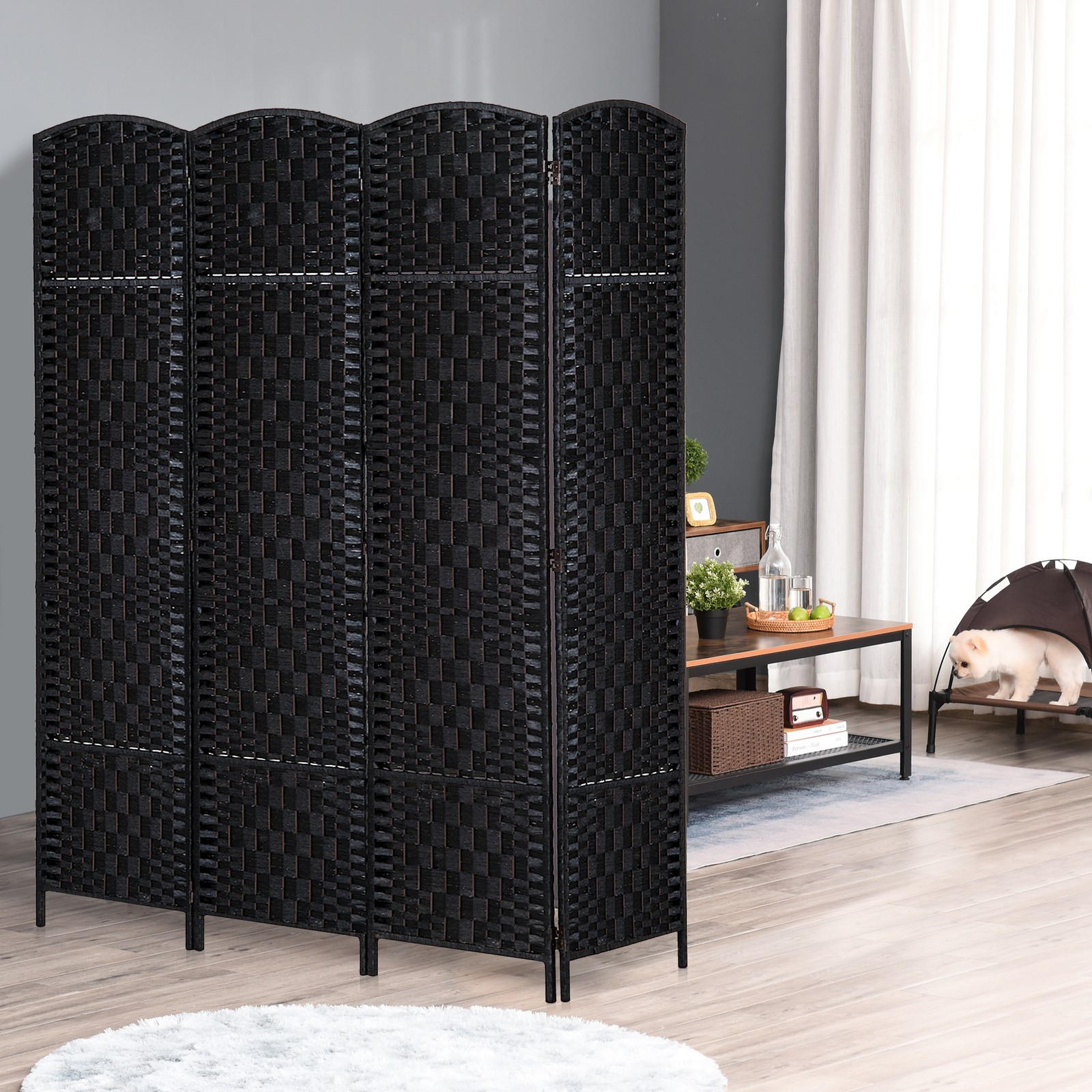 4 Panel Room Divider Folding 6ft Privacy Screen Portable Partition Wall Divider