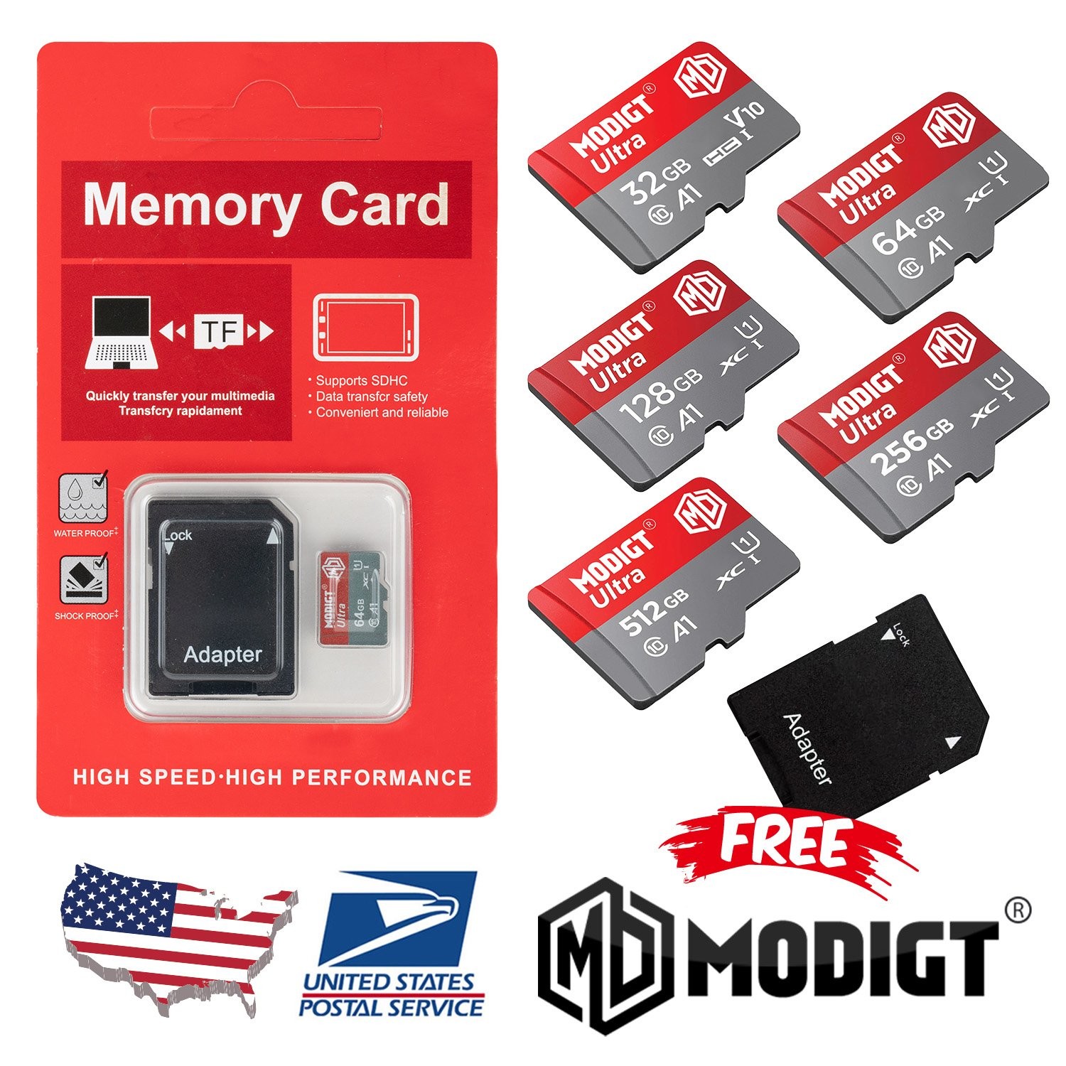 Waterproof & Durable High Speed Micro SD Memory Card Class 10 TF Multiple choice