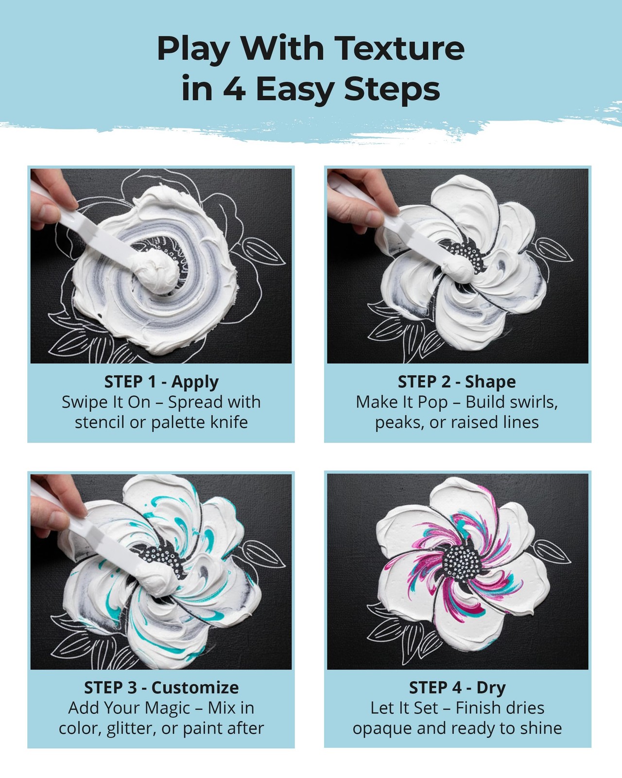 Modeling Paste for Textured Art - Dimensional Paste for Stenciling, Acrylic P...
