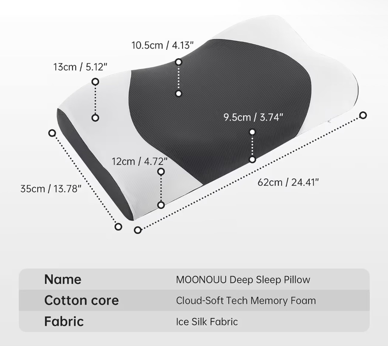 Cloud Align Pillow, Ergonomic Zero-Pressure Soft Memory Foam Pillow for Neck