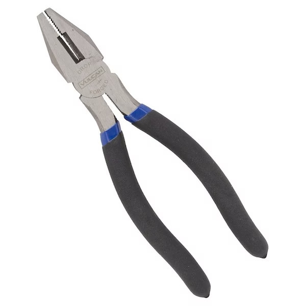Vulcan Tools Linesman Plier, 8 in OAL, 1.2 mm Cutting Capacity, 1-1/2 in Jaw