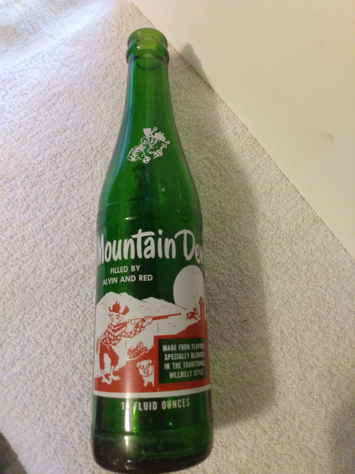 Mountain Dew Names Hillbilly  ACL Soda Bottle 10 oz Filled By Alvin And Red #3