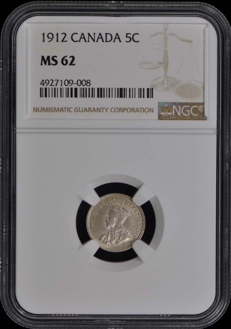 1912 CANADA 5C NGC MS62