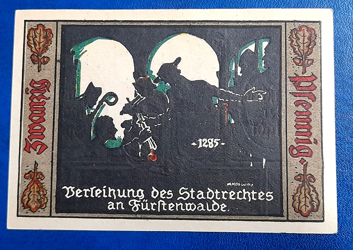 FURSTENWALDE NOTGELD 20 PFENNIG 1921 EMERGENCY MONEY GERMANY BANKNOTE (27937)