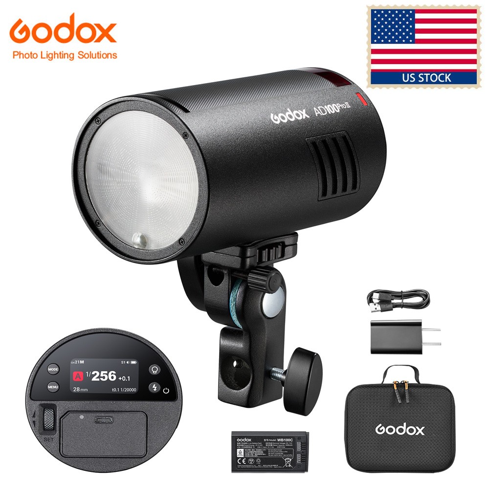 Godox AD100ProII 2.4G TTL 1/8000 HSS Pocket Outdoor Flash 490 Full Power Flashes