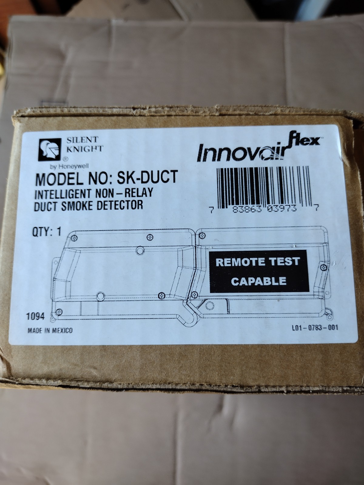Silent Knight By Honeywell SK-DUCT  Intelligent None-Relay Duct Smoke Detector