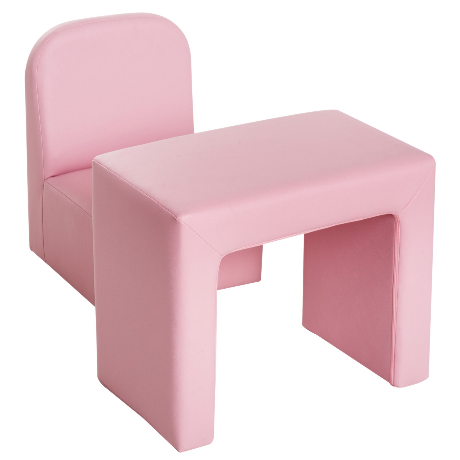 2-in-1 Multifunctional Convertible Kids Table and Chair Set for Boys Girls Pink