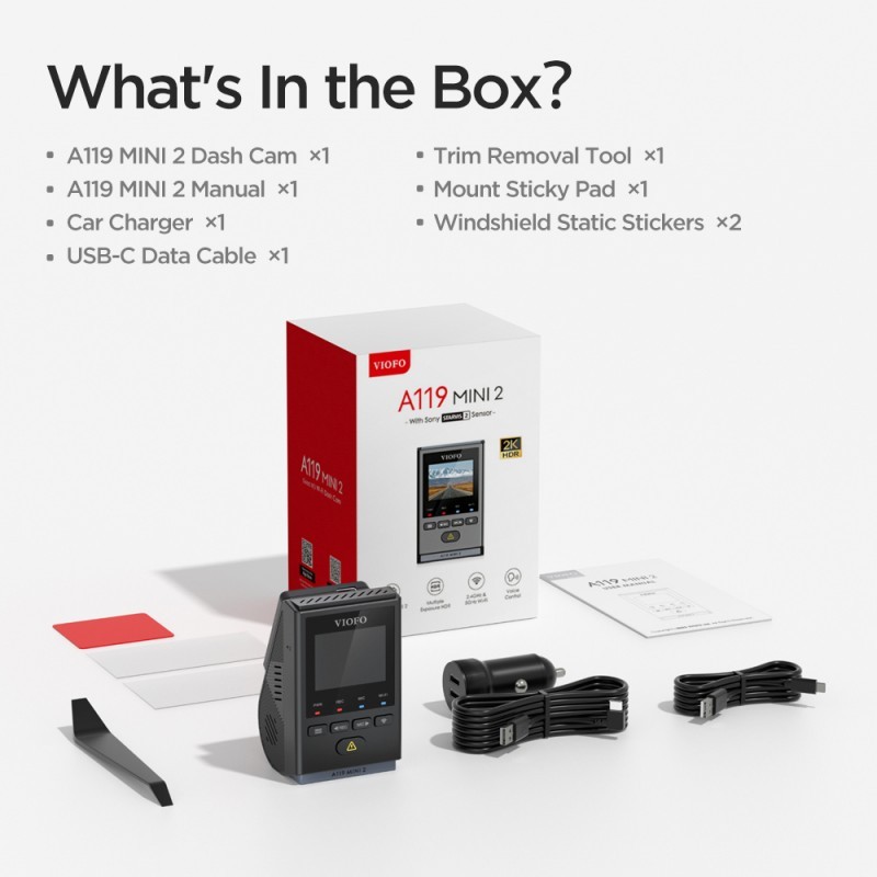 VIOFO A119 Mini 2, 2K Quad HD+ Car Dash Cam