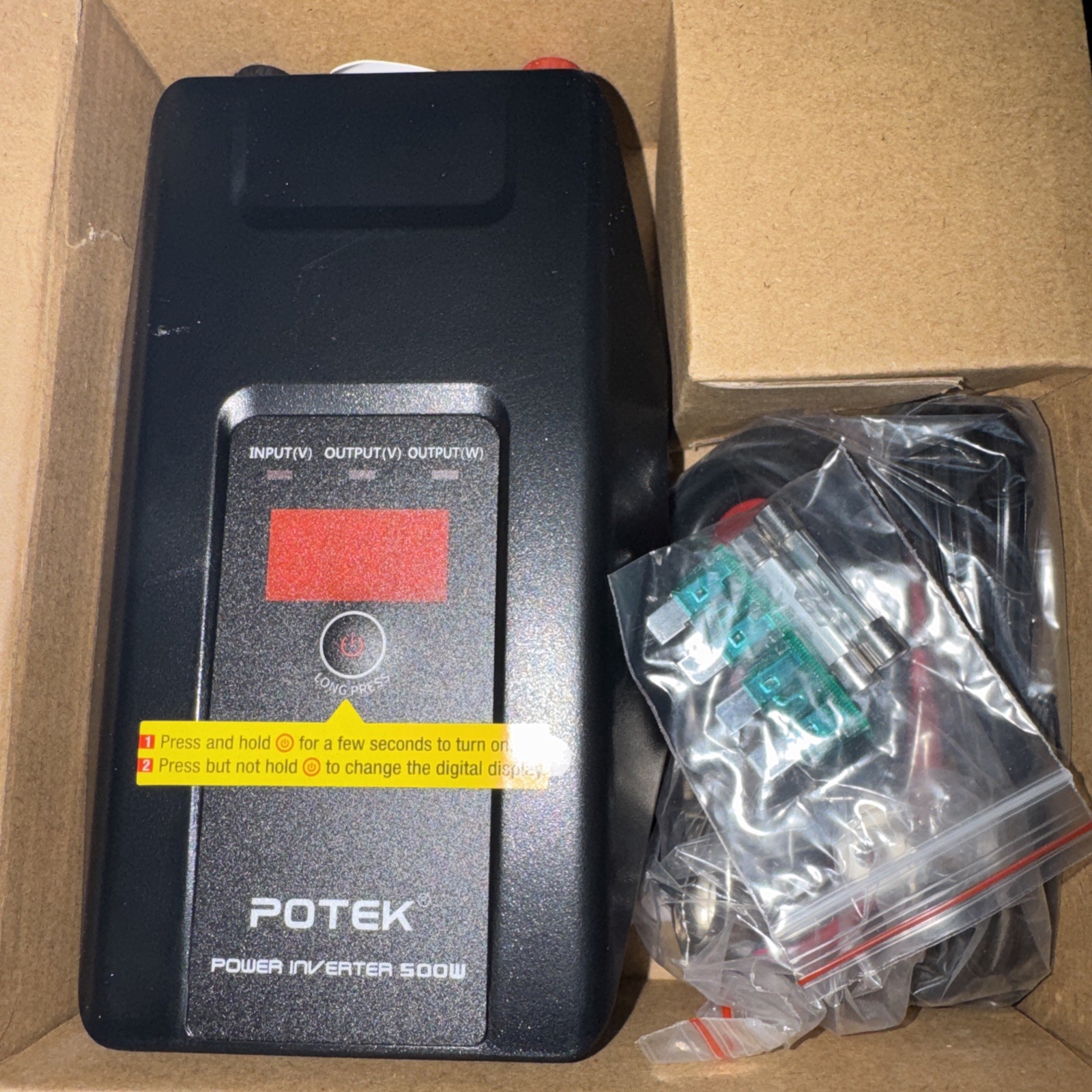 Potek 500W Power Inverter Dc 12V To Ac 110V Car Adapter With 2 5V/2a U