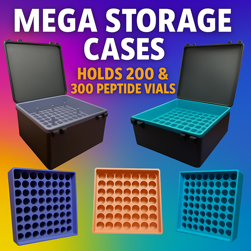 3ml Peptide Vial Storage Case – Holds 200–300 Vials | Freezer-Friendly Organizer