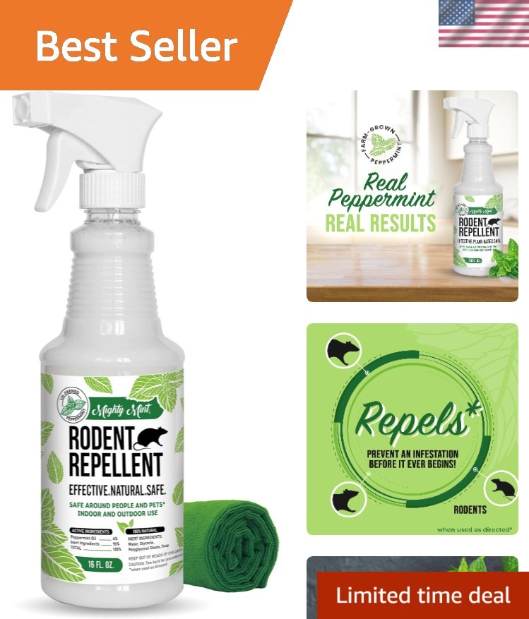 Powerful Plant-Based Peppermint Spray for Mice & Rats - 16 oz Indoor/Outdoor Use