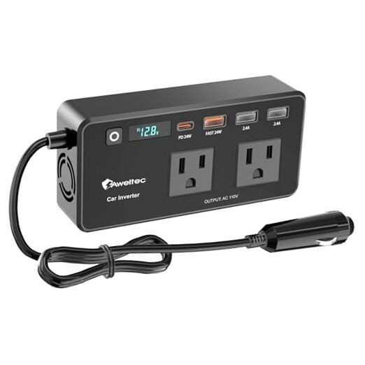 200W Power Inverter for Car,DC 12V to 110V AC Inverters for Vehicles,Car Plug