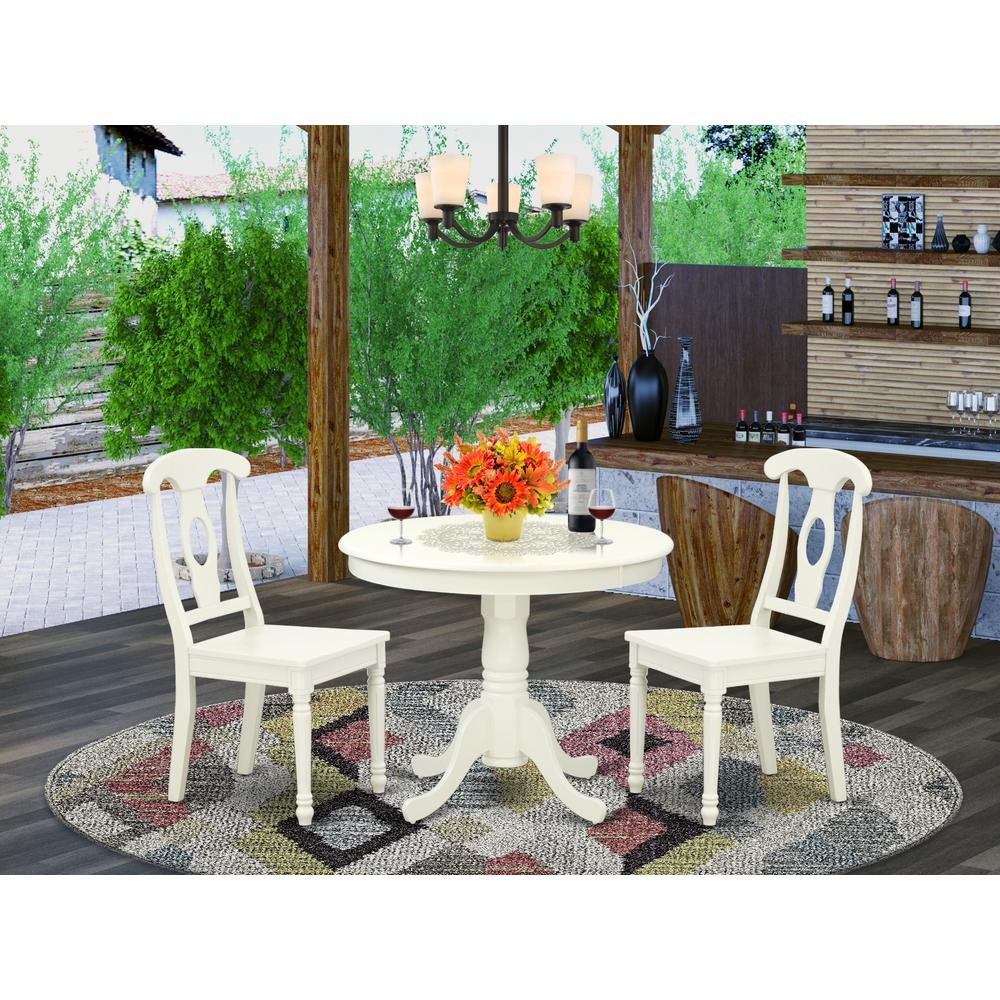 Dining Room Set Linen White, ANKE3-LWH-W