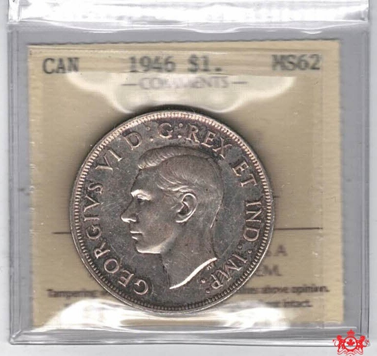 1946 Canada 1 Dollar - ICCS MS62 - XBD 395