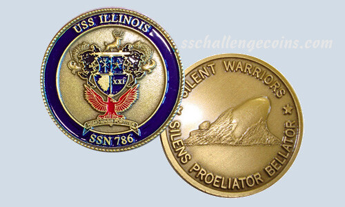 USS Illinois SSN 786 Submarine Challenge Coin USN