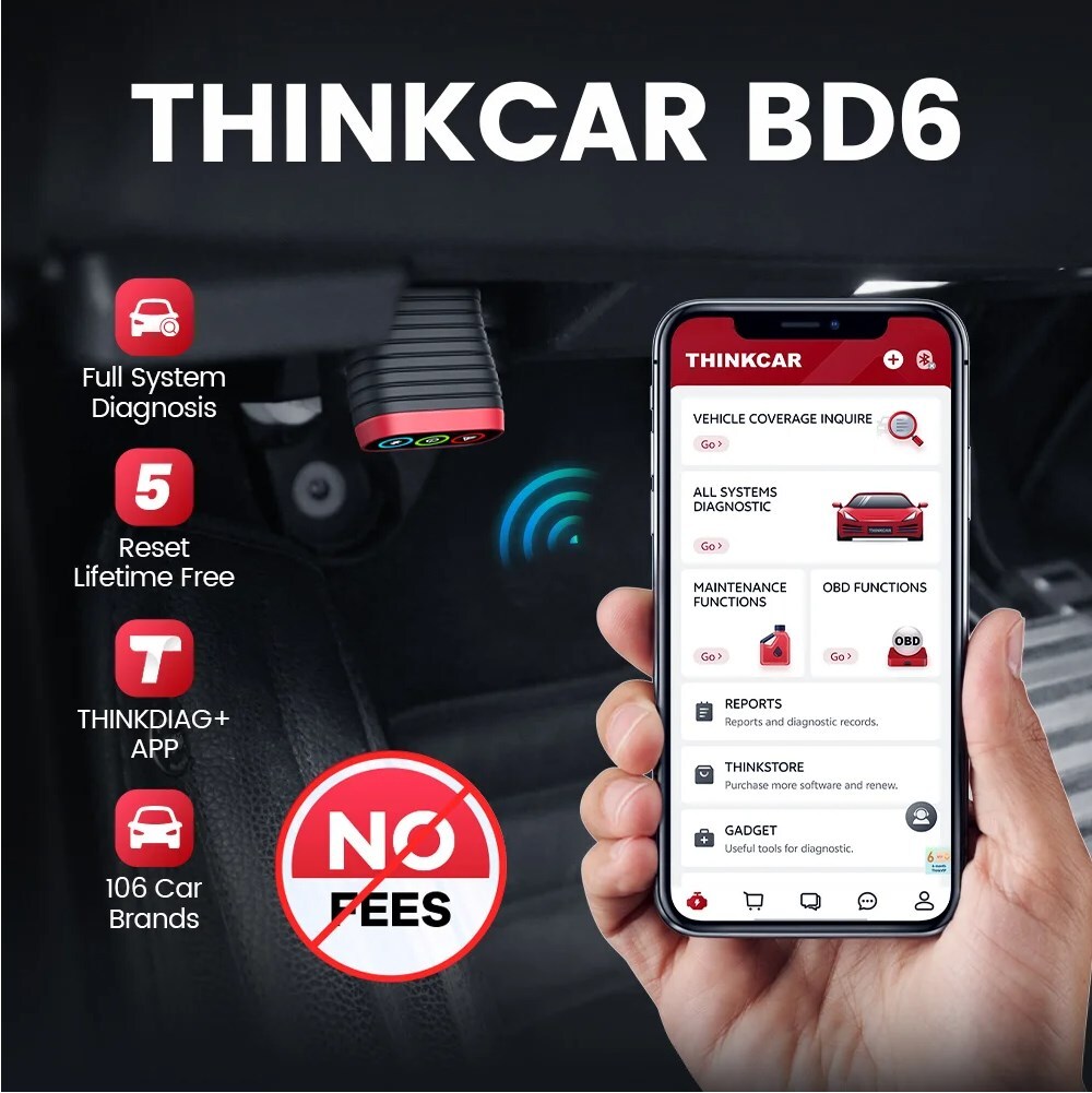 2026 THINKCAR BD6 OBD2 Scanner Bluetooth Full System Diagnostic Tool Code Reader