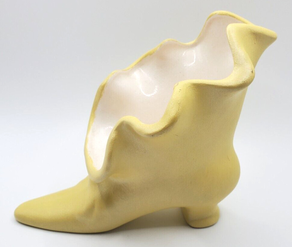 Vintage Yellow Victorian Boot Planter Classy BoHo
