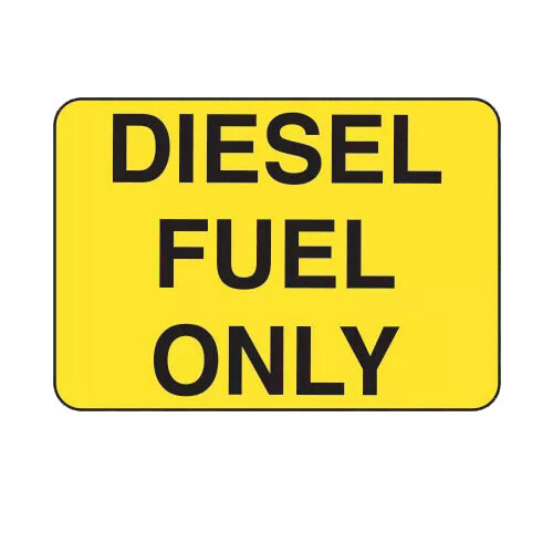 Yellow Diesel Fuel Only Sticker Decal