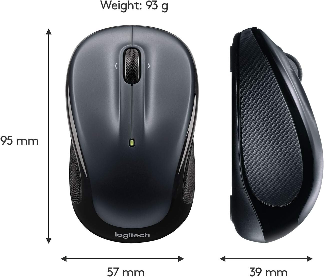 Logitech M325S Wireless Optical Mouse for PC / Laptop -PC & MAC - Dark Silver