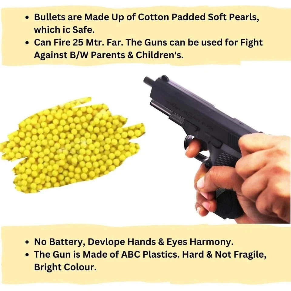 Toy Mouser Gun | Free 8+ Reusable BB Bullets | Complete Mouser Air Pistol.