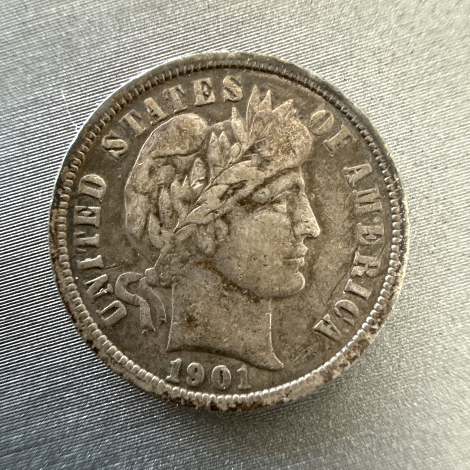 1901-O 10c Silver Barber Dime -
